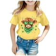 thumbnail image 4 of Gunia Toddler Boys Girls St Patricks Shirt Short Sleeve Irish Green Shamrock Clover Funny Graphic Crew Neck Casual Breathable Soft St. Patrick'S Day T-Shirt Kids Tee Tops 3-13 Years Yellow, 4 of 4
