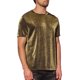 thumbnail image 4 of Camisetas de malla transparente Inspire Chic para hombres, camiseta de manga corta, camiseta brillante de purpurina metálica, 2XL dorada, 4 of 6