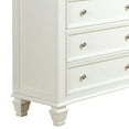 thumbnail image 4 of Benzara BM296707 53 in. Lila Tall Wood Dresser Chest of 5 Drawers with Raised Panels, White & Nickel, 4 of 5