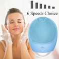 thumbnail image 5 of Facial Cleansing Brush, 3-in-1 Electric Soft Silicone Waterproof Face Scrubber, USB Rechargeable IPX7 Waterproof Sonic Vibrating Face Brush for Deep Cleansing, Gentle Exfoliating and Massaging, 5 of 7