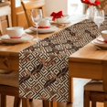 thumbnail image 5 of Boho Tribal Cotton Linen Table Runner for Dining Kitchen, Abstract Floral Geometric Pattern Art Vintage Wedding Outdoor Party Tablerunners, Dresser Scarf Coffee Tablecloth Runners 13x108 Inches, 5 of 9
