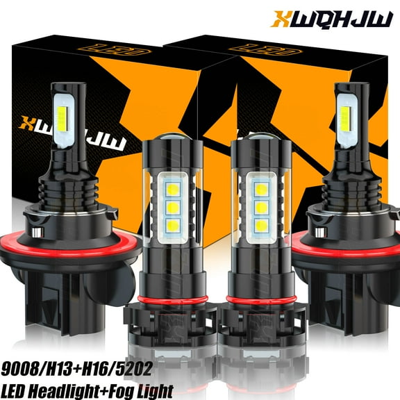 4x For Ford Escape 2011 2012 6000K 9008 LED Headlights H16 Fog Light Bulbs Combo Kit