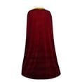 thumbnail image 6 of Virmaxy Halloween Costume Men's Velvet Costume Cloak Red Royal Cape with White Panel Gold Trim for Halloween Medieval Cosplay Dress Up Wine, 6 of 8