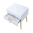 thumbnail image 3 of Square End Table with Drawers, White & Gold, 3 of 4
