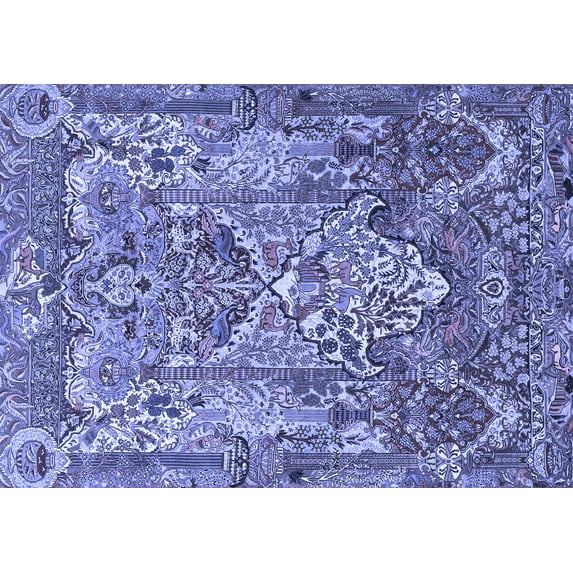 Ahgly Company Indoor Rectangle Animal Blue Traditional Area Rugs, 4' x 6'
