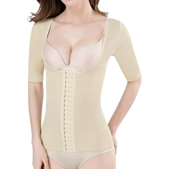 HLSOHJP Women's Arm Shaper Short Sleeve Shapewear Top Lipo Surgery Tummy Control Compression Post