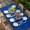 Blue, variant on Winter Navy Blue Table Cloths for 4 Foot Rectangle Tables, Christmas Xmas Modern Minimalist Words Art Patio Waterproof Elastic Fitted Tablecloths, Washable Rectangular Table Cover for Camping