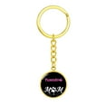 thumbnail image 4 of Tuxedo Cat Mom Keychain Stainless Steel or 18k Gold Circle Pendant, 4 of 16