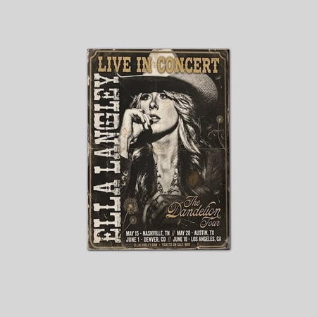 Music Poster Tour Poster Artist Poster Ella Langley 2026 Vintage Country Music Poster, Western Cowgirl Wall Art Fan Gift Bedroom Decor Poster Size 24''x36'' GoldenGate JSC