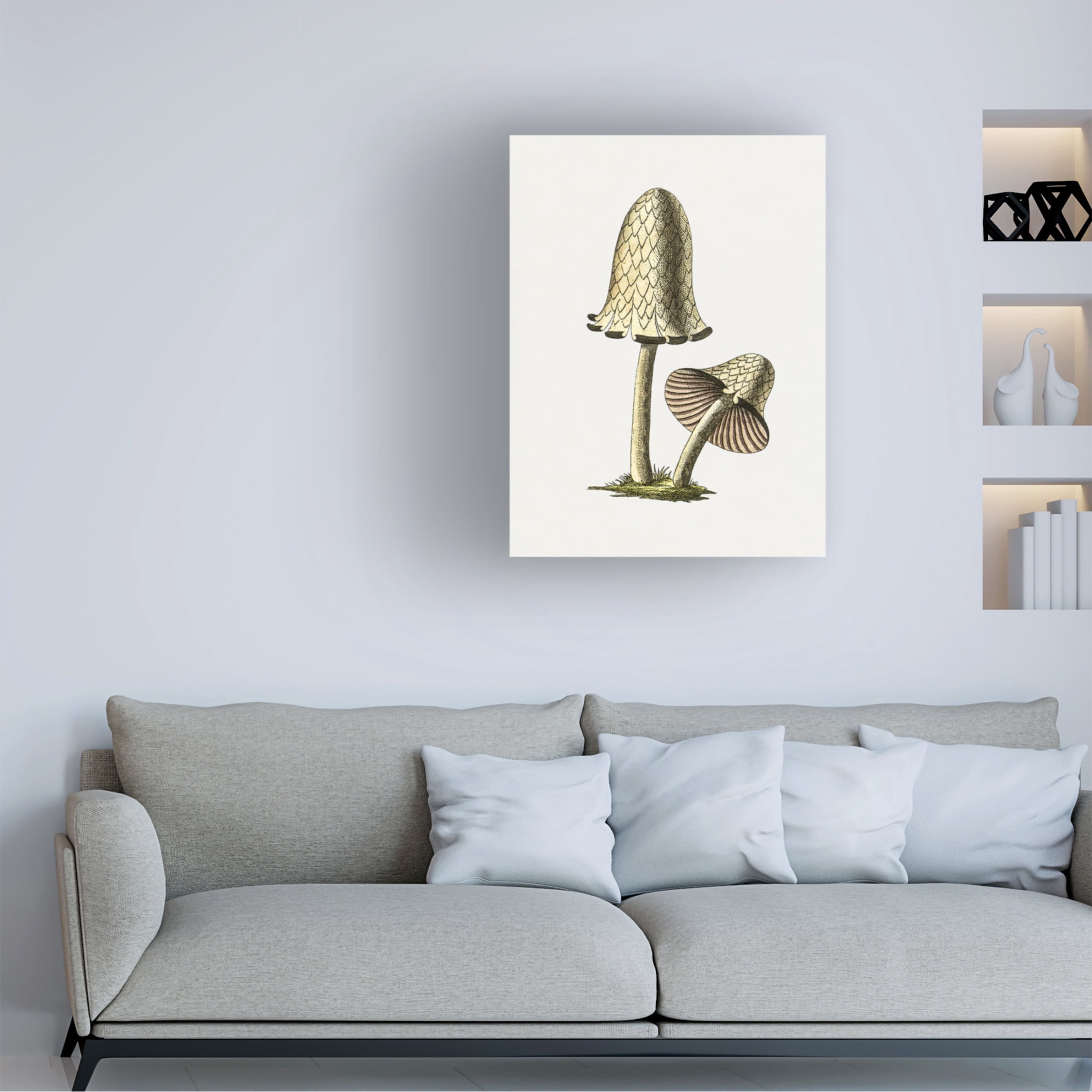 Trademark Fine Art Pictufy Vintage Inky Cap Edible Mushroom Canvas Wall Art