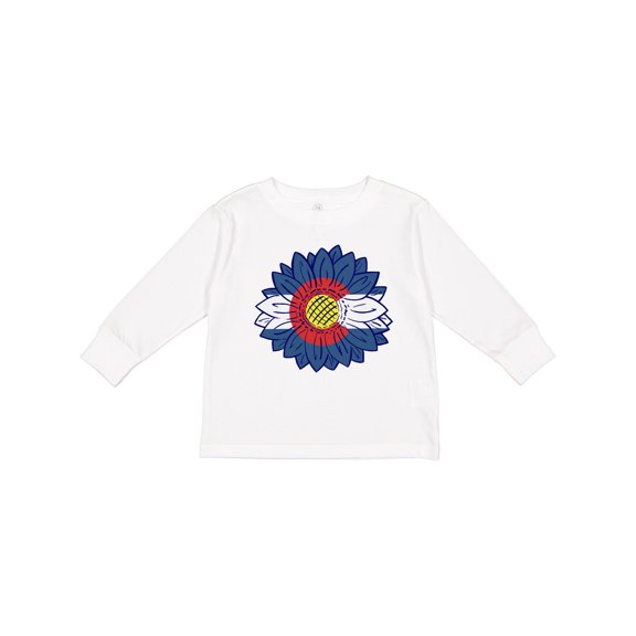 Inktastic Colorado Flag Sunflower Boys or Girls Long Sleeve Toddler T-Shirt