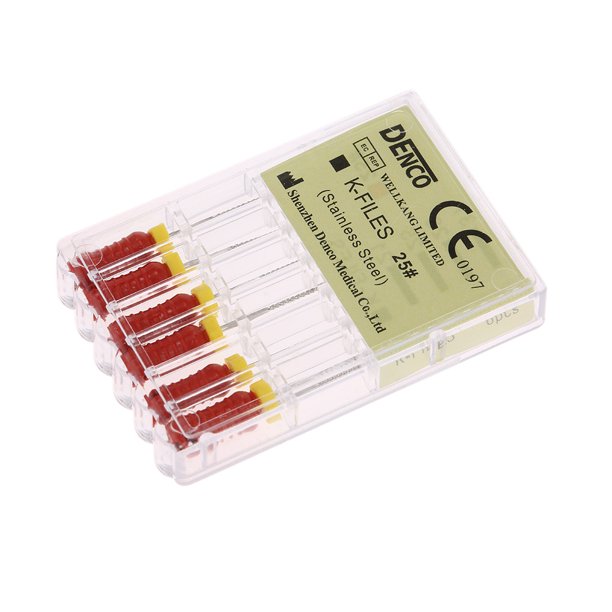 6PCS Ktype File Endodontic Root Canal Manual KFiles Stainless Steel