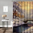 thumbnail image 2 of Chilfamy Snowy Scene Print Shower Curtain 100% Polyester Fiber Bathroom Curtain Decoration with Hooks 69x72, 2 of 7