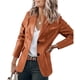 thumbnail image 5 of Chaqueta De Mujer, Chaqueta Femenina Transpirable De Moda Con Cuello Vuelto De Un Solo Pecho Para Ir De Compras Para Trabajar ANGGREK Bronceado claro XL, 5 of 6