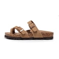 thumbnail image 2 of 2024 New Cross-straps Leather Sandals for Women Men Summer Casual Rome Cork Flat Unisex Flip Flop Slippers, 2 of 5