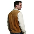 thumbnail image 2 of Cripple Creek Mens Light Brown Boar Suede Leather Western Snap Front Vest XXXL, 2 of 2