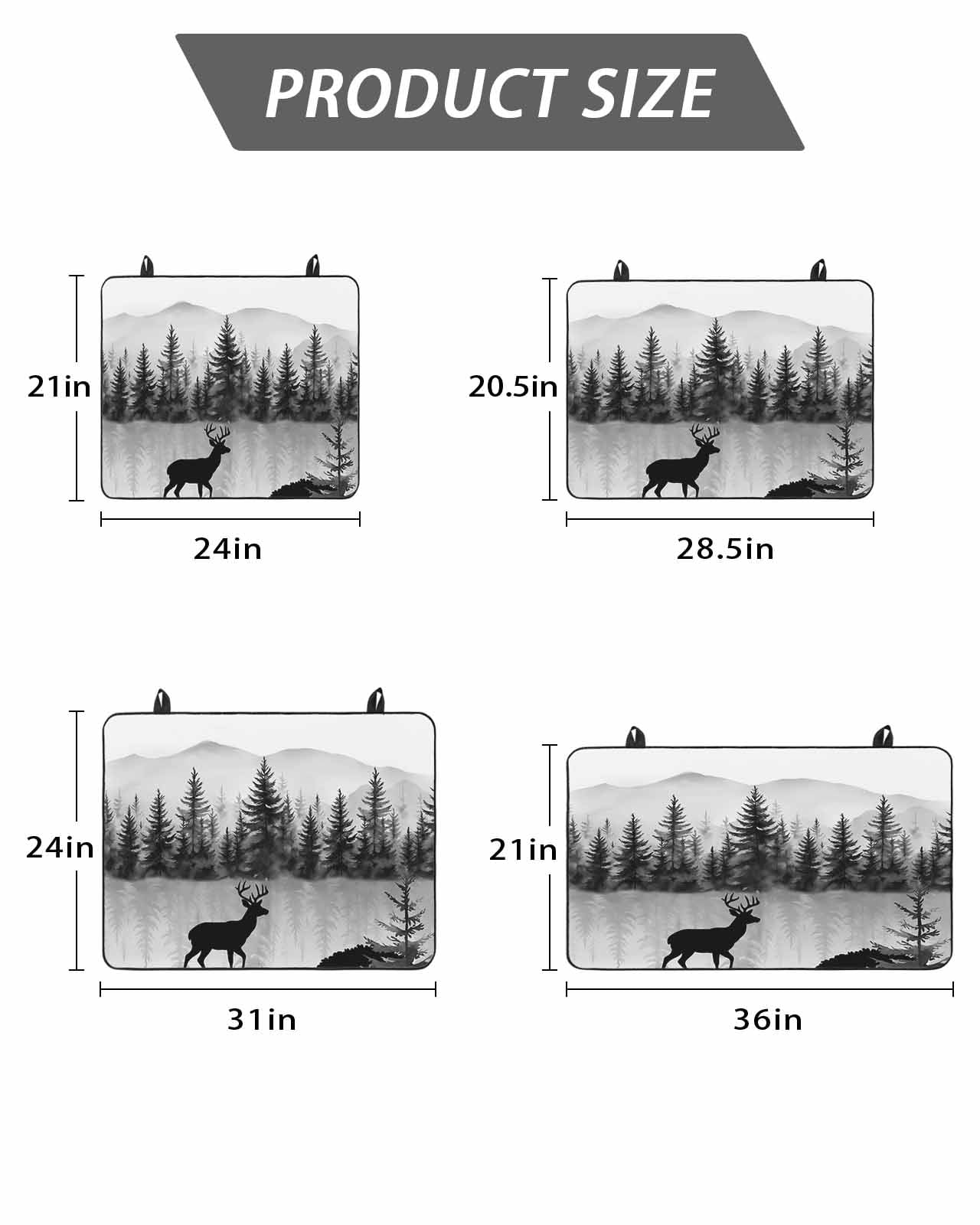 Stove Top Covers for Electric Stove, Deer Forest Glass Stovetop Cover Protector, Retro Country Trees Mountain Nature Scenery Induction Cooktop Protector Oven Mat for Kitchen Countertop 24"x21"