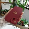 thumbnail image 2 of Compatible for iPhone 14 Plus Case Luxury Gold Heart Pattern, Side Cute Plated Heart Pattern Case for Women Girls Soft TPU Shockproof Camera Protective Back Cover Case - Red, 2 of 11