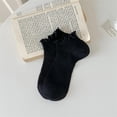 thumbnail image 2 of FRSASU Women's Ruffle Ankle Cotton Socks 1-Pairs Lace Trim Low Cut Casual Socks for Daily Wear Black, 2 of 5