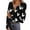 #150-Black, variant on Women's Stretch Ribbed Knit Top Long Sleeve V-Neck Print Button Front Casual Comfortable