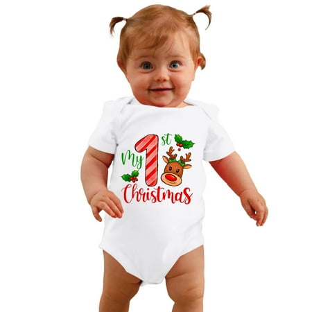 

Boys Girls Short Sleeve Christmas Letter Print Romper Bodysuit Fall Clothes Baby Girl Neutral Clothes 2t Dance Leotard Girl Outfits Summer Girl Clothes Size 8 Girl Clothes Baby Outfits 18 Months Girl
