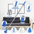 thumbnail image 4 of Armscye 35" Adjustable Long Handle Scrub Brush Set, 3-in-1 Bathroom Cleaning Brush with Stiff Bristle, Sponge & Microfiber Heads, 180° Rotating Head for Bathroom Tub, Shower, Tile & Glass, 4 of 8