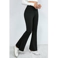 thumbnail image 2 of Cozy and Stylish: Black Split Flare Leg Pants with Thermal Lining, 2 of 8