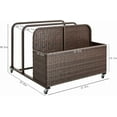 thumbnail image 7 of Poolside Float Storage Organizer, Outdoor Wicker Rattan Pool Float Holder Storage Rack for Basket Box Patio Pool Storage Caddy with Rolling Wheels for Pool Toy Noodles Equipment Accessroies Espresso, 7 of 7