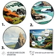 thumbnail image 3 of Designart "Coastline Papercut Coastal Rocky wall art" Landscapes Metal Wall Decor Set, 3 of 5