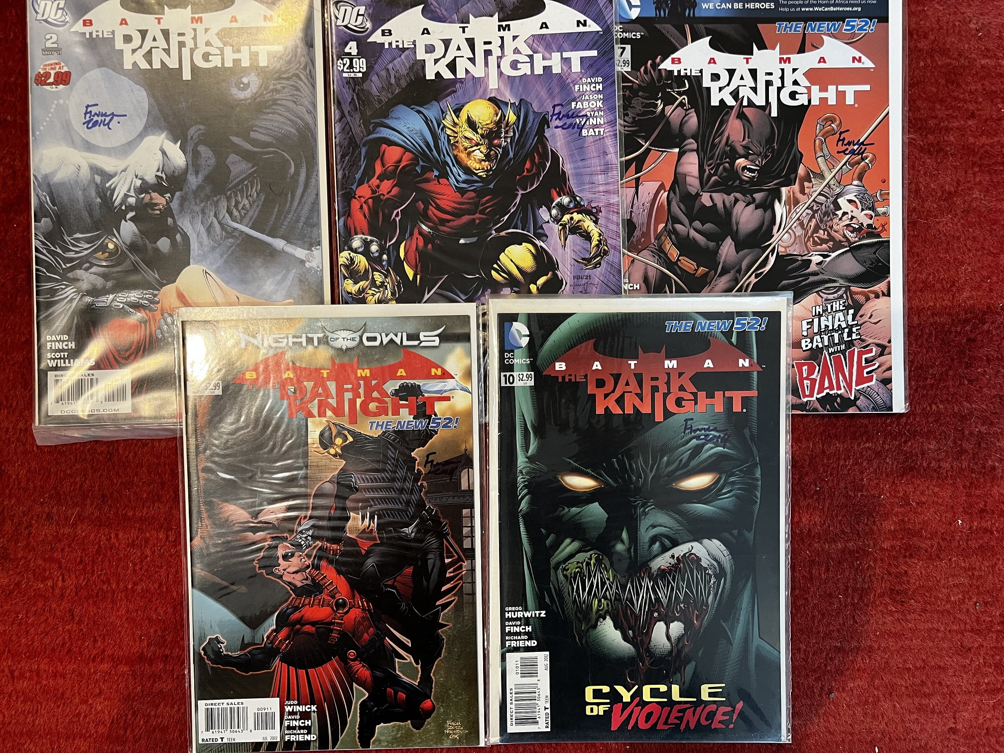 Batman The New 52 6 Books Signed David Finch Lot 2,4,7,9,10,11