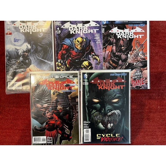 Batman The New 52 6 Books Signed David Finch Lot 2,4,7,9,10,11