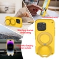 thumbnail image 6 of for iPhone 16 Pro EVA Case with Aluminum Alloy Magnetic Invisible Ring Stand [Compatible with MagSafe] [Military Drop Protection] Shockproof Anti-Slip Scratch Resistant Cover, Yellow, 6 of 9