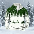 thumbnail image 4 of Ceisia Warm Fleece-Lined Mens Loose Fit Christmas Print Half-Zip Stand Collar Sweatshirt Gifts, 4 of 6