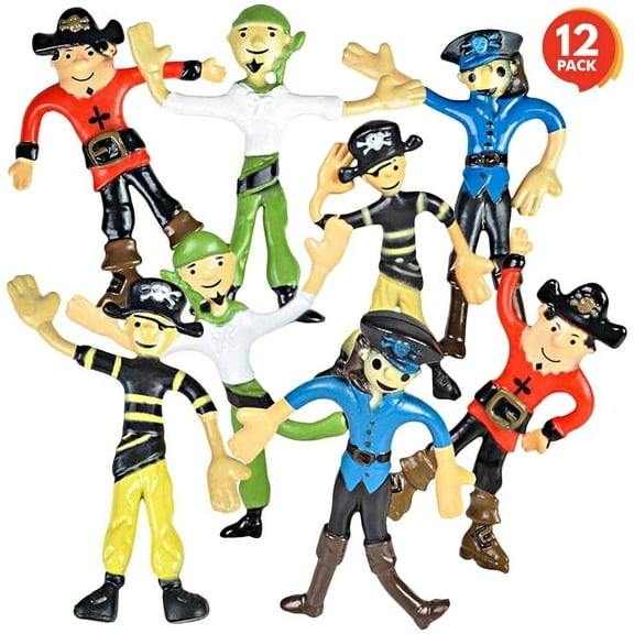 ArtCreativity Pirate Figures Pretend Play Toys 12 Set Birthday Party Favor Filler Gift