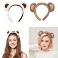 thumbnail image 4 of FENOHREFE Lovely Plush Bear Ear Headband for Women Face Washing Birthday Party Gathering Headpiece School Event Accessory 2PCS, 4 of 7