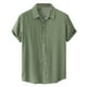 thumbnail image 1 of Camisas De Vestir Para Hombre Manga Larga Camisa manga Turn Casual Down Print cuello masculino Wave Point camisa verano corto hombres camisas (Green, XL), 1 of 5