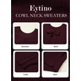 thumbnail image 3 of Eytino Ladies Sweaters Bow Ribbed Knit Crew Neck Long Sleeve Fall Pullover Top, 3 of 11