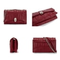 thumbnail image 2 of Montana West Quilted Crossbody Bag for Women Small Clutch Purse with Silver Chain, Burgundy, 2 of 7