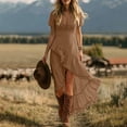 thumbnail image 2 of Long Dresses for Women Plus Size Fashion V Neck Short Sleeve Ruffled Maxi Dress Summer Casual Sundresses, 2 of 6