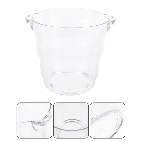 WASHWEPE Bucket Ice Bucket for Drinks Transparent Acrylic 1Pcs