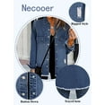 thumbnail image 3 of Necooer Womens Casual Denim Jacket Button Up Tear Style Long Sleeved Denim Jean Jacket Boyfriend Blue Jean Coat, 3 of 7