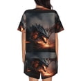 thumbnail image 3 of Lsque Fiery Black Dragon Attack Women's Short-Sleeved Pajama Set - 2 Piece Soft and Lightweight Sleepwear Set-Medium, 3 of 9
