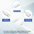 thumbnail image 3 of Uxcell USB Cable with ON/Off Toggle Switch, Uxcell USB Male to Female Extension Cord, for LED Desk Lamp LED Strip White 2, 3 of 6