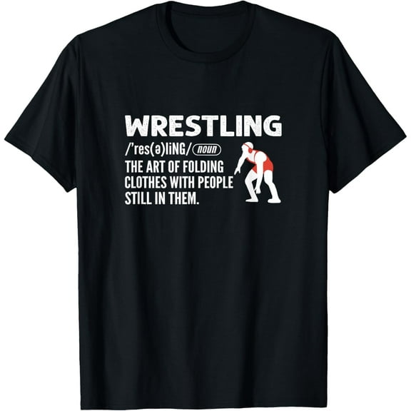 Definition Of Wrestling. Wrestler T-ShirtMen and women, Black T-shirt, size: Extra large S-4XL