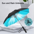 thumbnail image 3 of 62 Inch 2600mAh USB Rechargeable Fan Umbrella, Windproof UV Protection Double Canopy Golf Umbrella with Portable Cooling Fan for Outdoor Activities, 3 of 7