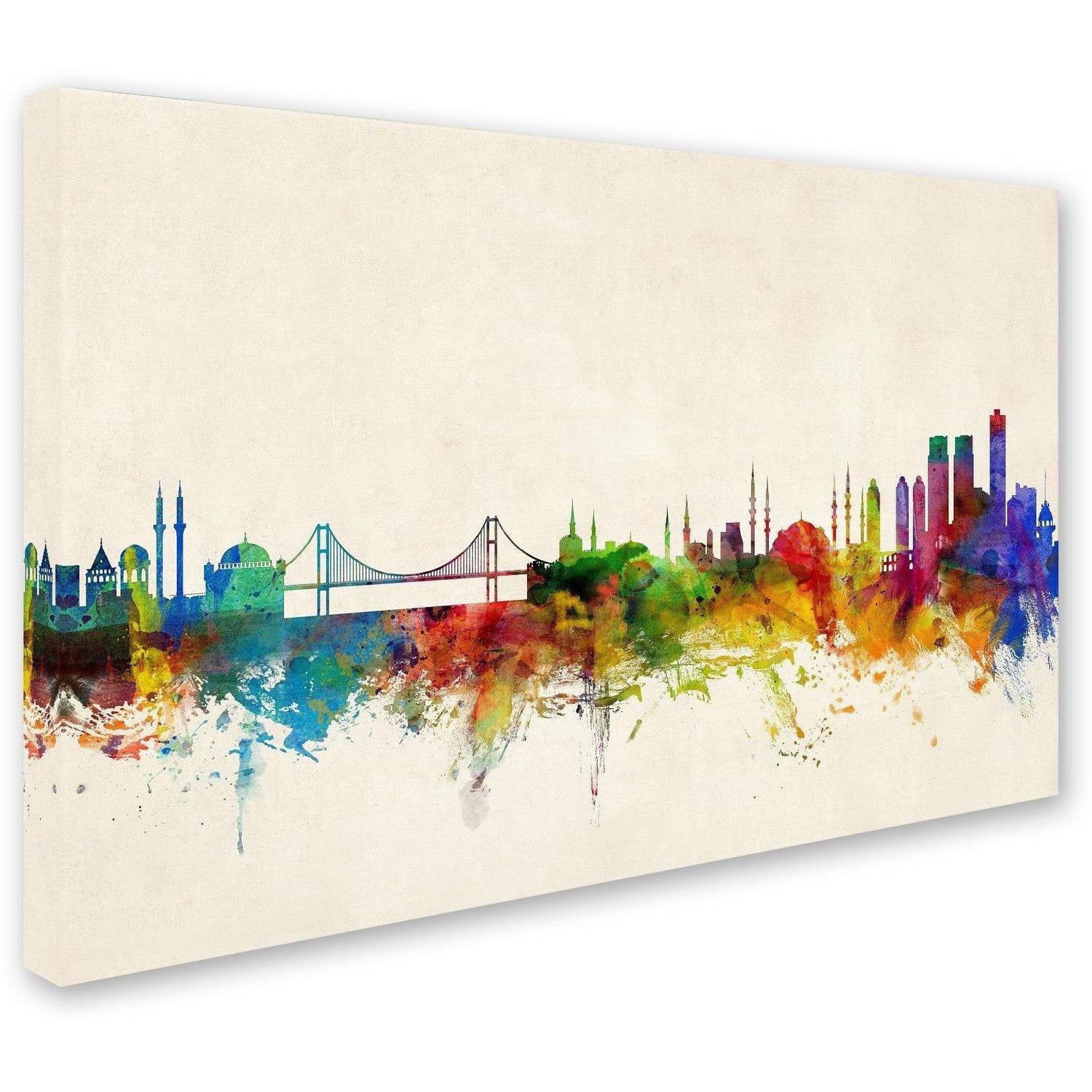 Trademark Fine Art "Istanbul Turkey Skyline" Canvas Art by Michael Tompsett