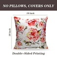 thumbnail image 2 of LALILO Throw Pillow Covers Colorful Floral With Roses Watercolor Green Cushion Cover 18" x 18", 2 Pack, 2 of 6