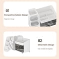 thumbnail image 4 of Organizador de escritorio de plástico Caja organizador de maquillaje con cajones de cajones de recipiente cosmético Caso cosmético a prueba de polvo para tocador de tocador, 4 of 9