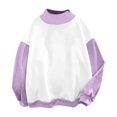 thumbnail image 4 of CQXIDFH Under $15 Women Oversized Turtleneck Fleece Sweatshirt Long Sleeve Loose Soft Pullover Casual Fall Fashion Top, L Purple Sweatshirts, 4 of 4