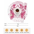 thumbnail image 6 of 13 Inch Round Placemats Set of 6, Pink Ribbon Non Slip Heat Insulation PP Table Mats, Wings Romantic Love Heart Flowers Vintage Washable Place Mats for Kitchen Dining Party Table Decor, 6 of 7
